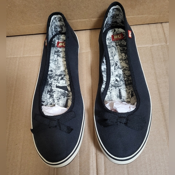 BC Footwear Black Canvas Slip-ons Women Sizw 7.5 - Picture 4 of 9